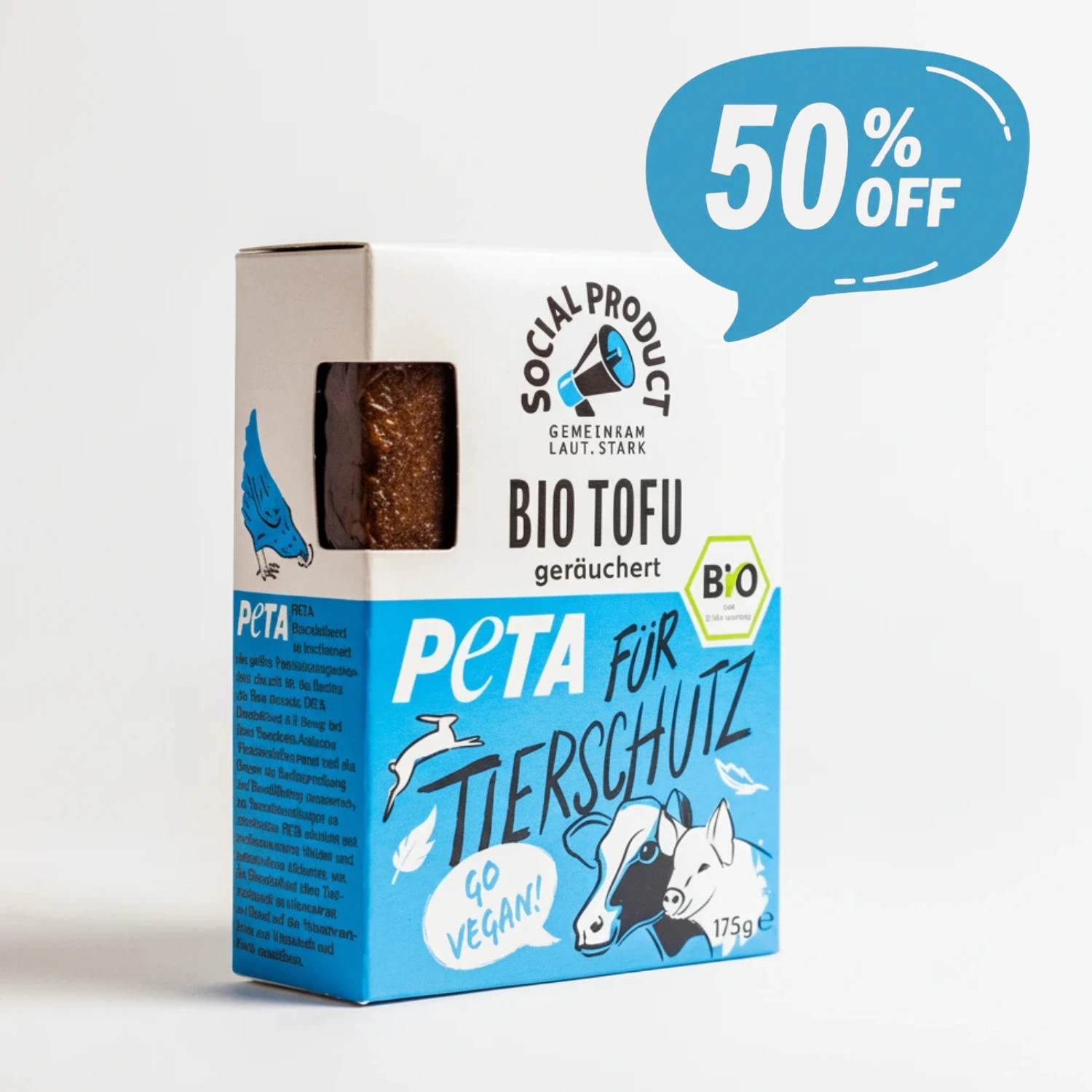 # Bio Tofu x PETA – 8 x 175 g - GROSSPACKUNG